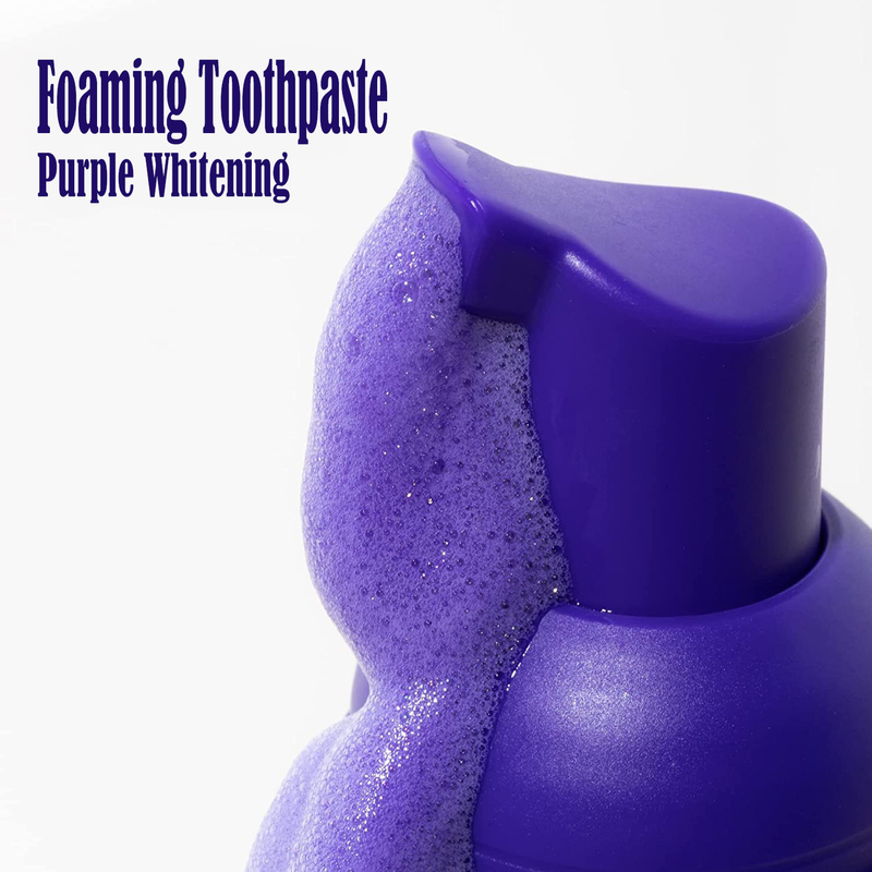 Los dientes orales del cuidado del ODM que blanquean el polvo V34 colorean la crema dental de Purple White Foaming del corrector