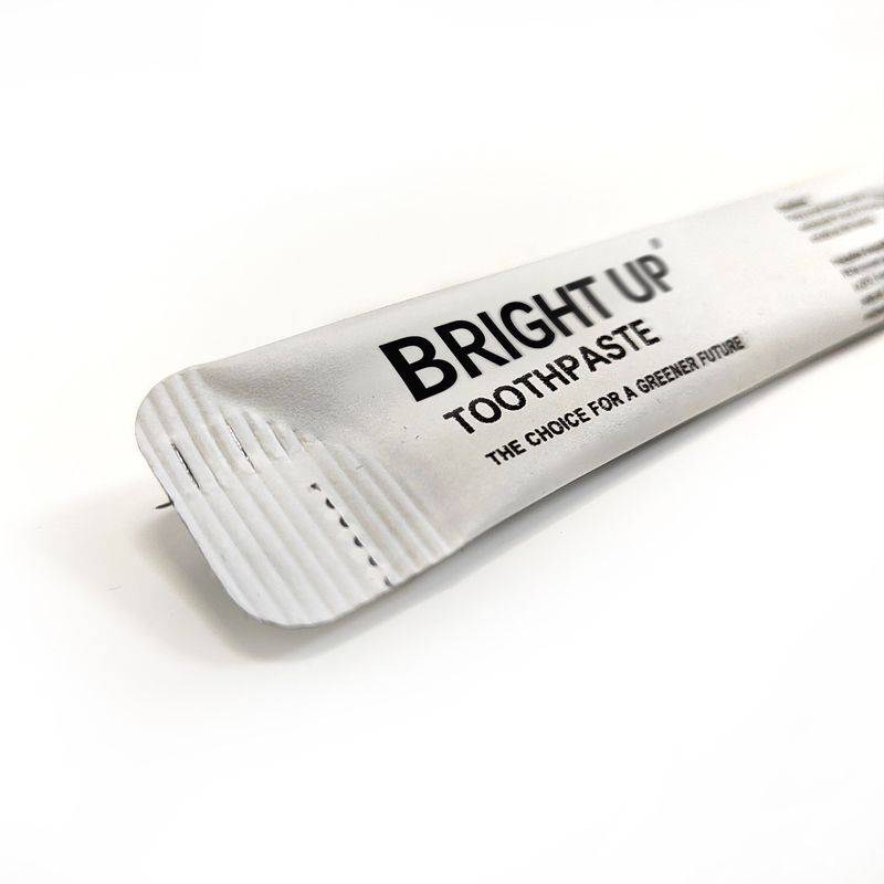 crema dental tamaño pequeño del sabor de la menta 6g dos veces un embalaje de la bolsa de papel del día degradable