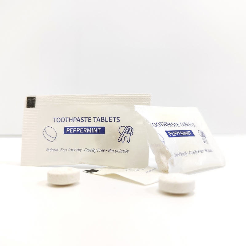 Dientes del tamaño del viaje del hotel que blanquean la menta orgánica de la píldora del enjuague del removedor de la mala respiración de la crema dental sólida de las tabletas