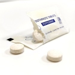 Dientes del tamaño del viaje del hotel que blanquean la menta orgánica de la píldora del enjuague del removedor de la mala respiración de la crema dental sólida de las tabletas