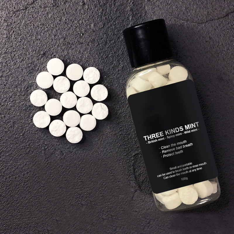La crema dental masticable del OEM hace tabletas los dientes del paquete del repuesto del chicle que blanquean sabor de la menta de Anticavity