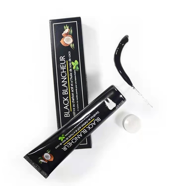 Dientes de bambú naturales del carbón de leña que blanquean el polvo de diente negro del sabor de la menta del gel de las cavidades antis de la crema dental