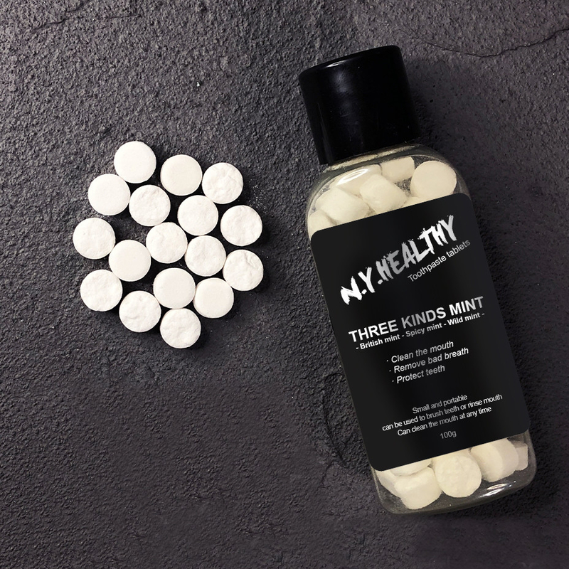 La crema dental orgánica de la menta del tamaño que cuece regular hace tabletas las píldoras que blanquean a adulto oral del viaje