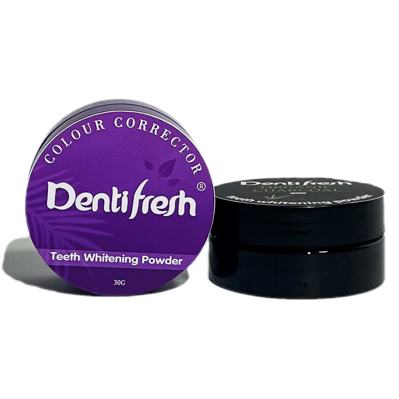 Corrección de color instantáneo de los dientesTonante dental púrpura fresco Polvo blanqueador de dientes, 30G, menta fresca