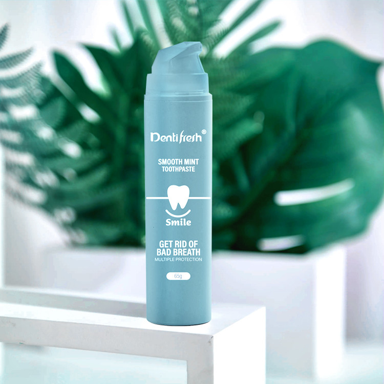 No irritante Dientes orgánicos Blanqueador de dientes botella de bomba natural Pastas dentales Limón Mango Sabor a fresa