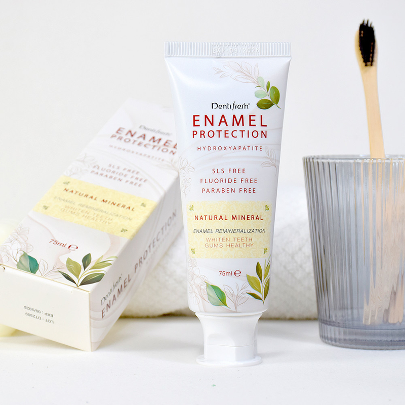Pasta dental orgánica para el cuidado bucal 110 g sabor a té hidroxiapatita blanqueador de dientes extractos vegetales naturales