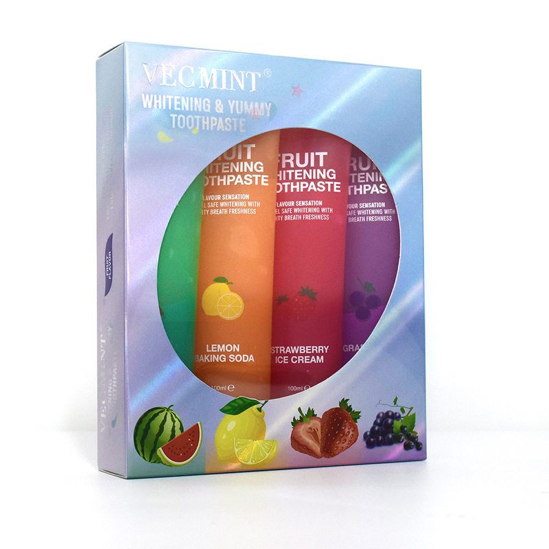 Cuidados orales para los dientes Blanqueamiento natural con sabor a fruta Pasta dental para todas las edades