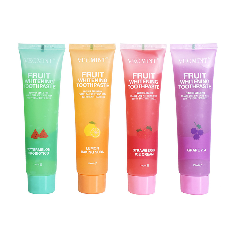 VEC MINT 100 ml sabor a fruta blanqueador de dientes limpieza básica cuidado bucal pasta dental refrescante