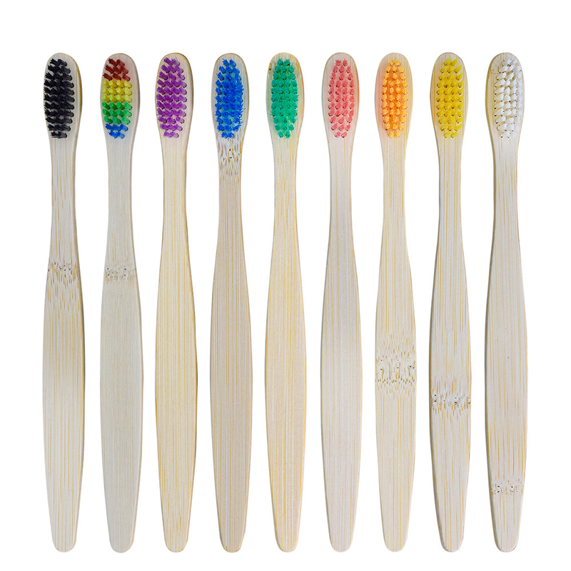 Fabricado a medida Gran Venta Natural Eco biodegradable Colorido Suave Hoteles de Bambú Cepillo de Dientes Con Embalaje