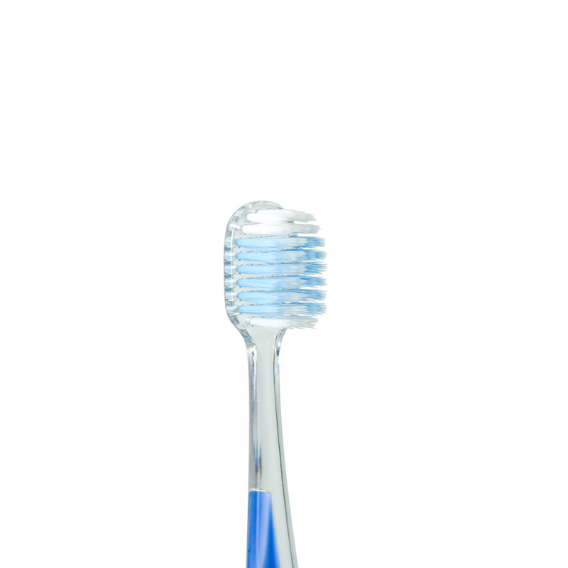 Venta al por mayor de lujo de cristal de dientes blanqueador de cepillo de dientes de alta densidad de limpieza profunda cristal claro de cepillo mango de diente