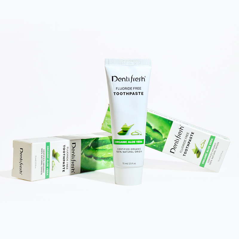 DENTIFRESH Pasta dental de Aloe Vera natural y certificada 75 ml para niños adultos sin fluoruro