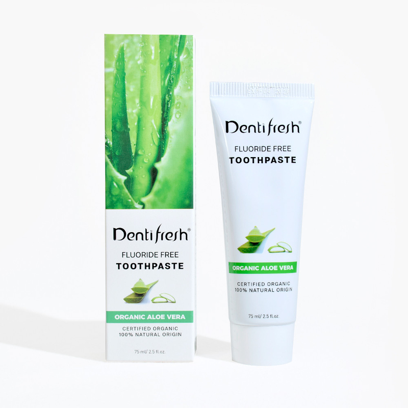 DENTIFRESH Pasta dental de Aloe Vera natural y certificada 75 ml para niños adultos sin fluoruro