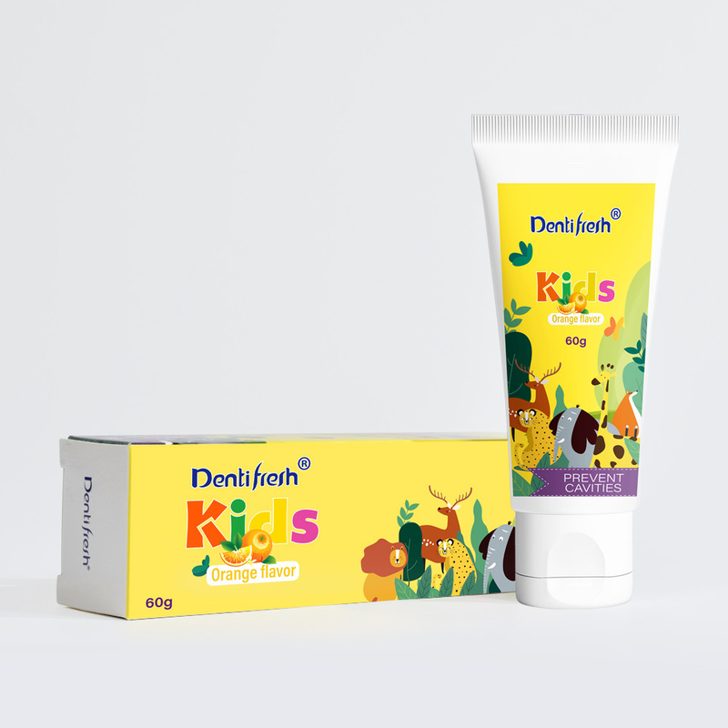 DENTIFRESH 60g de sabor naranja Pasta dental en naranja Pasta de sabor naranja Pasta dental para niños Pasta dental de mini capacidad