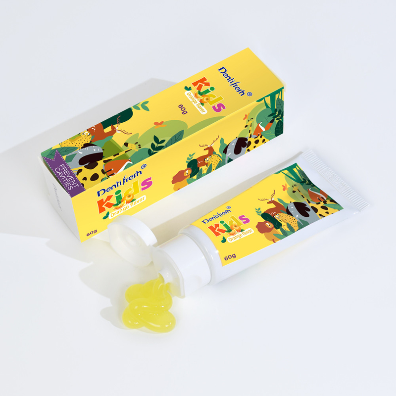 DENTIFRESH 60g de sabor naranja Pasta dental en naranja Pasta de sabor naranja Pasta dental para niños Pasta dental de mini capacidad