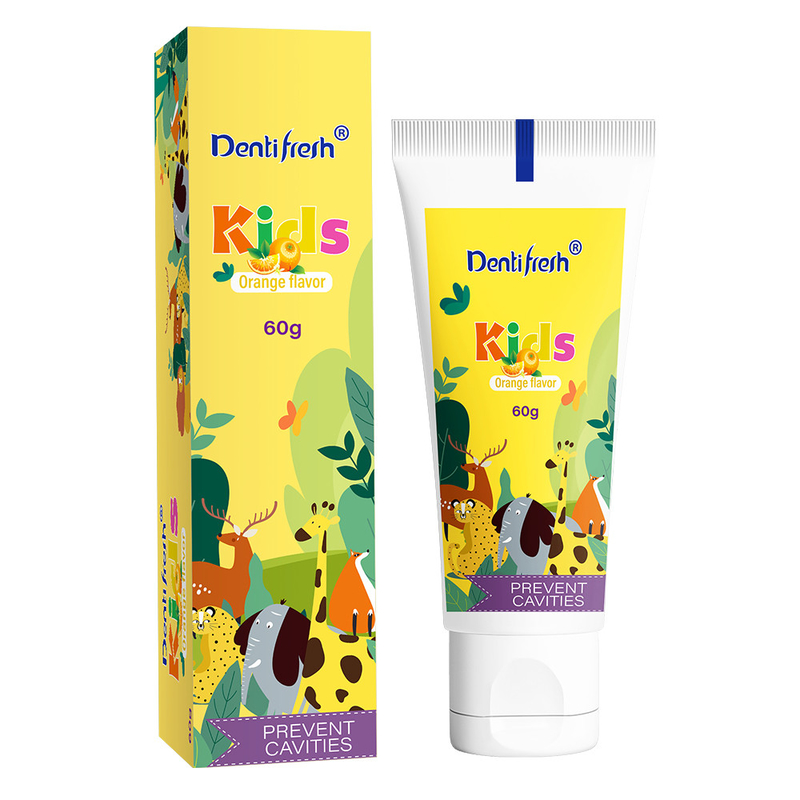 DENTIFRESH 60g de sabor naranja Pasta dental en naranja Pasta de sabor naranja Pasta dental para niños Pasta dental de mini capacidad