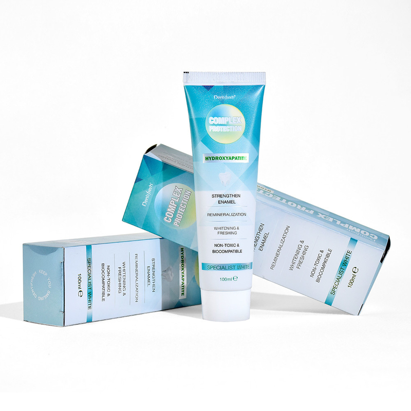 DENTIFRESH 100 g de pasta de dientes de hidroxiapatita de sabor a menta Pasta de dientes para adultos con logotipo personalizado