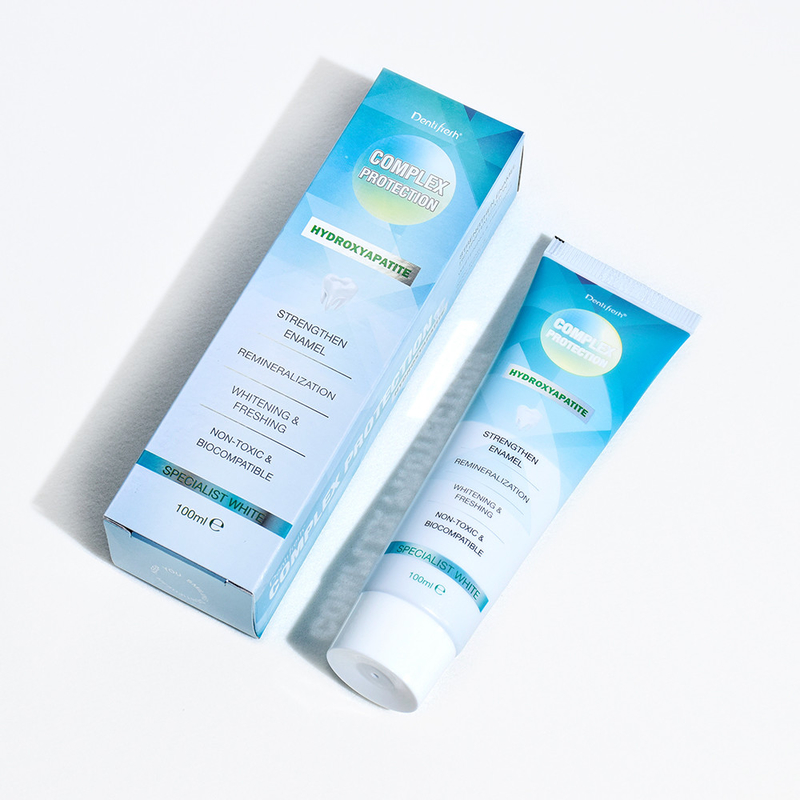 DENTIFRESH 100 g de pasta de dientes de hidroxiapatita de sabor a menta Pasta de dientes para adultos con logotipo personalizado