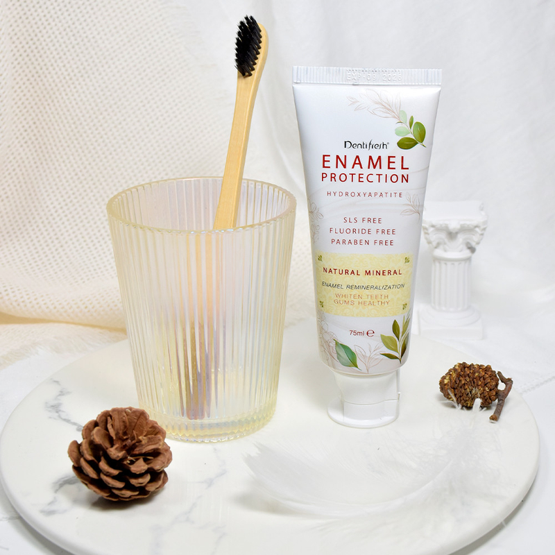Pasta dental fresca de 75 ml - Hydroxyapatite SLS - Libre de fluoruro libre con mineral natural para la remineralización del esmalte