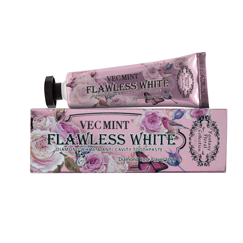 VECMINT pasta de dientes rosa 100g pasta de dientes para dientes sanos colección floral de lujo venta en caliente fábrica entrega directa