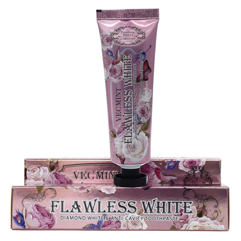 VECMINT pasta de dientes rosa 100g pasta de dientes para dientes sanos colección floral de lujo venta en caliente fábrica entrega directa