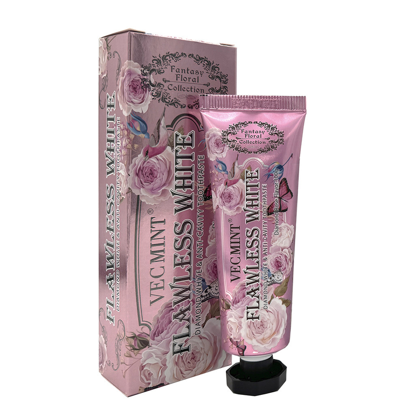 VECMINT pasta de dientes rosa 100g pasta de dientes para dientes sanos colección floral de lujo venta en caliente fábrica entrega directa