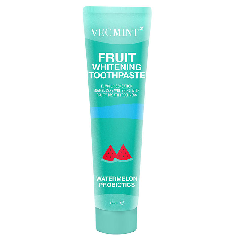 Vecmint 100ml Frutas - Con sabor de blanqueamiento de pasta de dientes - 4 deliciosos sabores, esmalte - Blanqueamiento seguro y frescura de frutas