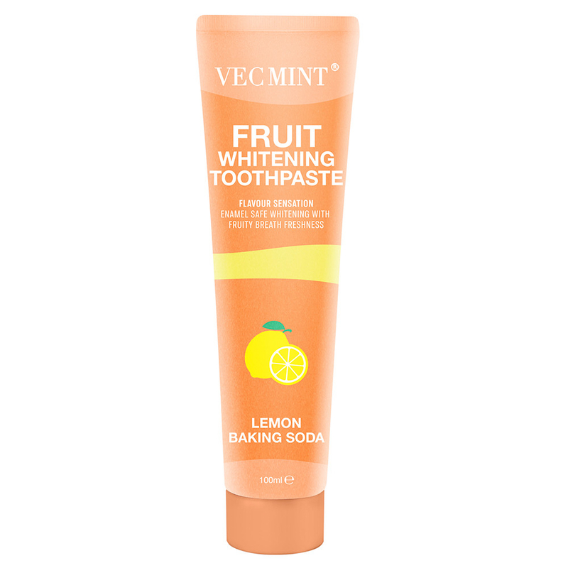 Vecmint 100ml Frutas - Con sabor de blanqueamiento de pasta de dientes - 4 deliciosos sabores, esmalte - Blanqueamiento seguro y frescura de frutas