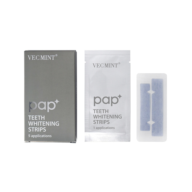 VECMINT pap* Cintas avanzadas para blanquear los dientes - Un paquete de 5 aplicaciones Sonrisa blanca duradera.