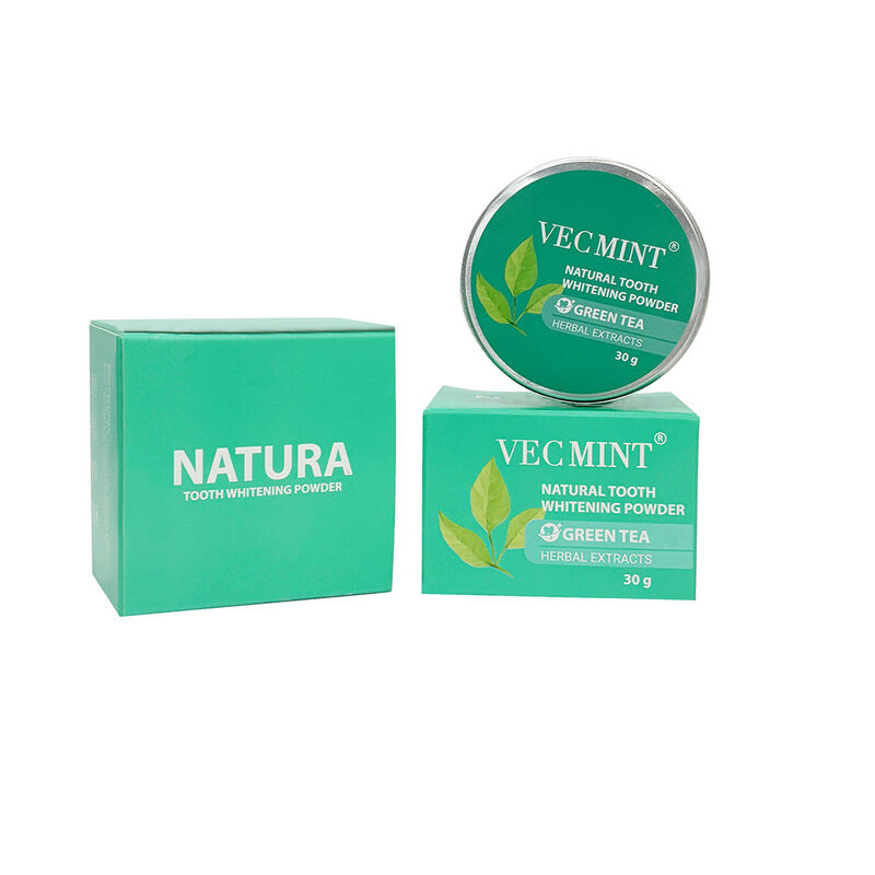 NATURA VECMINT Polvo natural para blanquear los dientes - extractos de hierbas de té verde Polvo para aclarar el cuidado bucal (30 g)