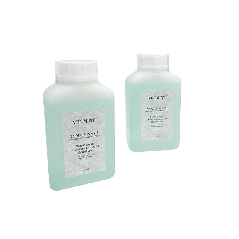 VECMINT Enjuague bucal natural - Cuidado bucal de limpieza profunda Enjuague con aceite de esencia vegetal de lujo para aliento fresco 500 ml