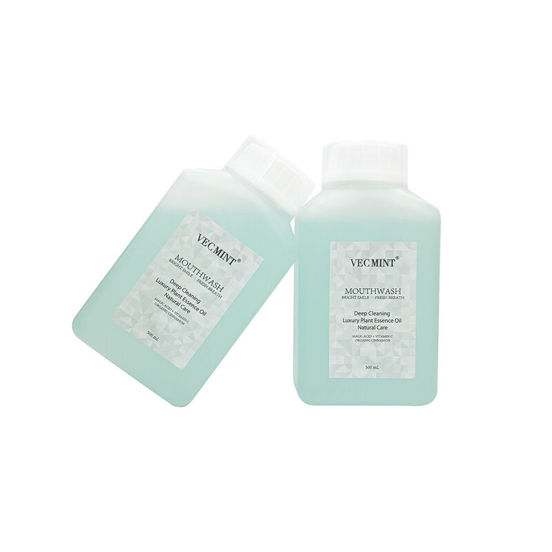 VECMINT Enjuague bucal natural - Cuidado bucal de limpieza profunda Enjuague con aceite de esencia vegetal de lujo para aliento fresco 500 ml