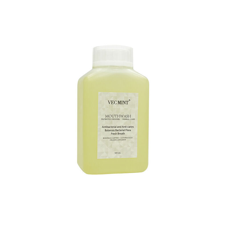 VECMINT Probiótico Defensa Enjuague bucal a base de hierbas - Antibacteriano Anticávido Enjuague oral (Equilibrio de la flora bacteriana y aliento fresco) 500 ml a granel