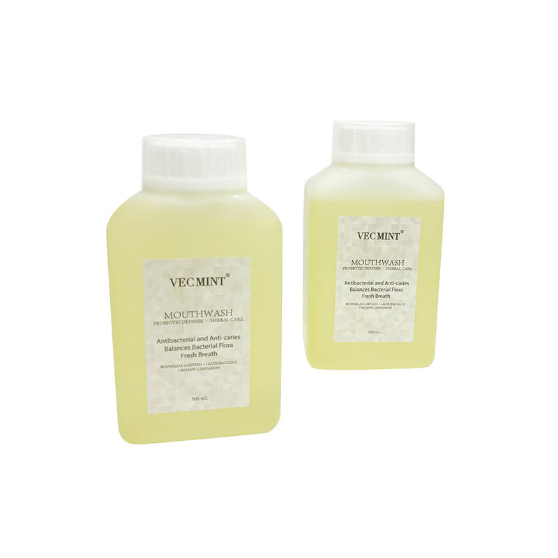 VECMINT Probiótico Defensa Enjuague bucal a base de hierbas - Antibacteriano Anticávido Enjuague oral (Equilibrio de la flora bacteriana y aliento fresco) 500 ml a granel