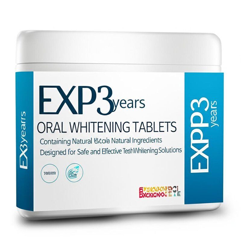 EXP3years Comprimidos blanqueadores orales que contienen ingredientes naturales diseñados para soluciones de blanqueamiento dental seguras y eficaces
