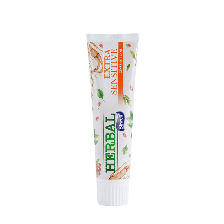 La crema dental que blanquea herbaria preciosa una variedad de extractos herbarios blanquea los dientes para proteger gomas sensibles