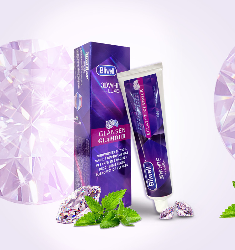 Esmalte la menta blanca radiante orgánica segura de la crema dental 3D condimentó la crema dental para los adultos