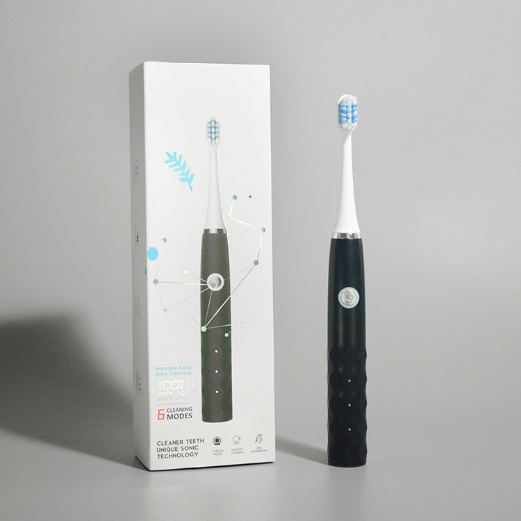 Wholease dura de largo el cepillo de dientes eléctrico del recordatorio elegante recargable de la prenda impermeable IPX7 con la cabeza de 4 cepillos