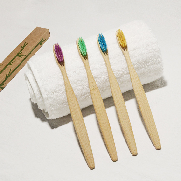 OEM libre plástico del cuidado del carbón de leña del verde de bambú colorido oral del cepillo de dientes